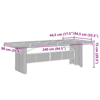 Ensemble à manger de jardin 11pcs avec coussins gris poly rotin