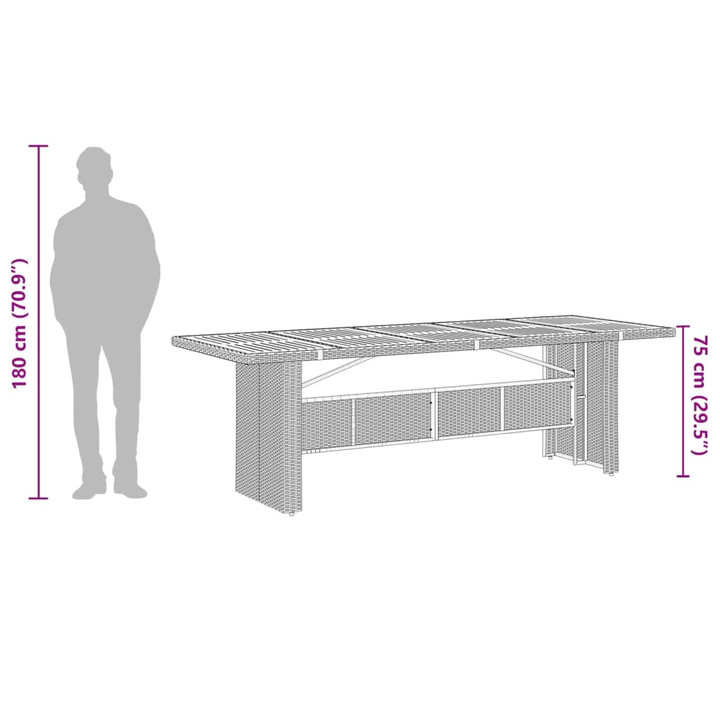 Ensemble à manger de jardin et coussins 7 pcs gris rotin