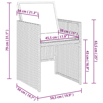 Ensemble à manger de jardin avec coussins 5pcs Beige poly rotin