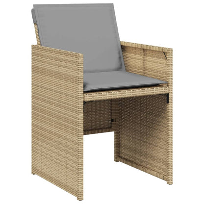 Ensemble à manger de jardin et coussins 11 pcs mélange beige