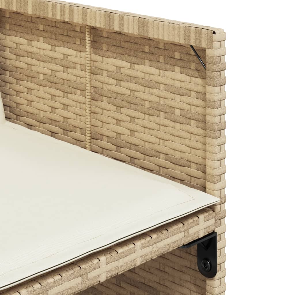 Ensemble à manger de jardin avec coussins 5pcs Beige poly rotin