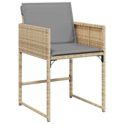 Ensemble à manger de jardin et coussins 9 pcs mélange beige