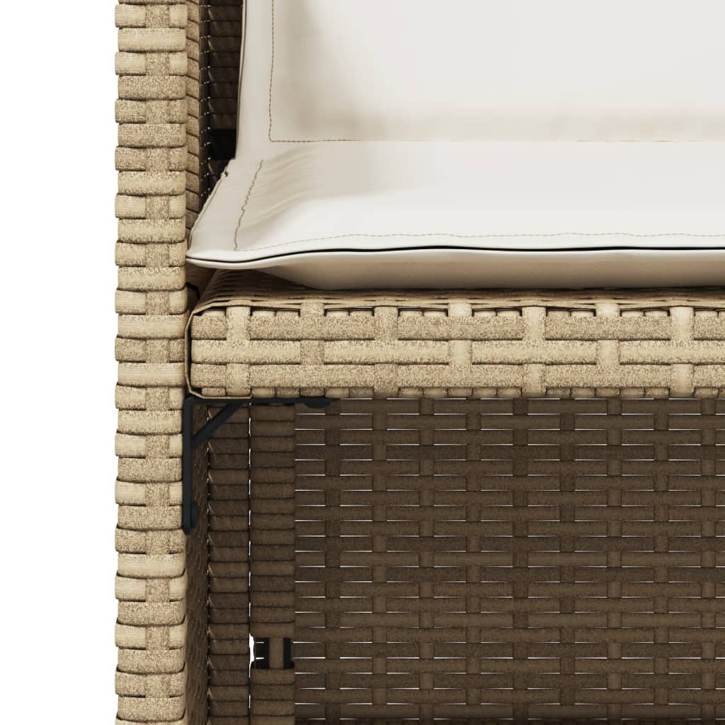 Chaises de jardin avec coussins lot de 4 beige résine tressée