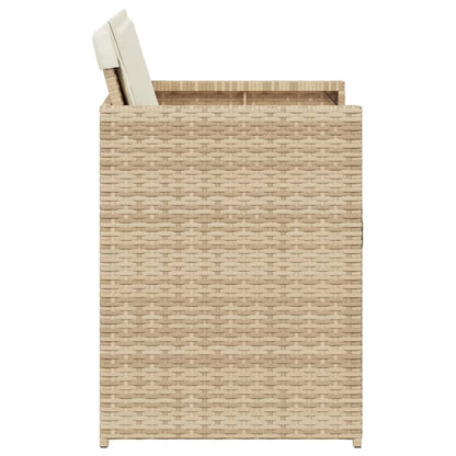 Chaises de jardin avec coussins lot de 4 beige résine tressée