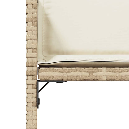 Chaises de jardin avec coussins lot de 4 beige résine tressée