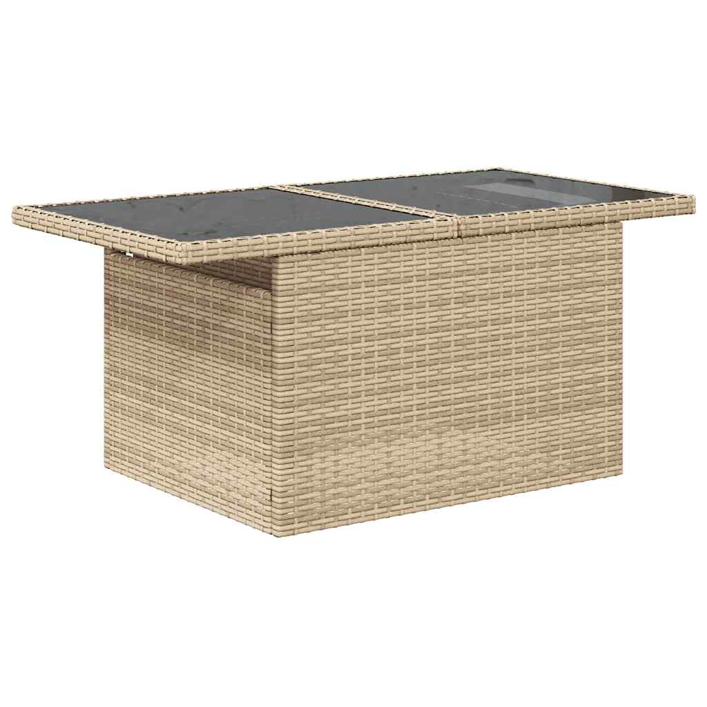 Salon de jardin avec coussins 8 pcs beige résine tressée