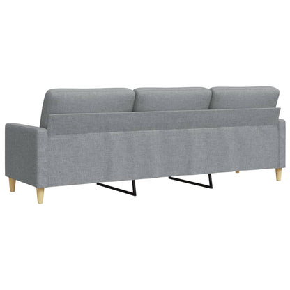 Canapé à 3 places Gris clair 210 cm Tissu