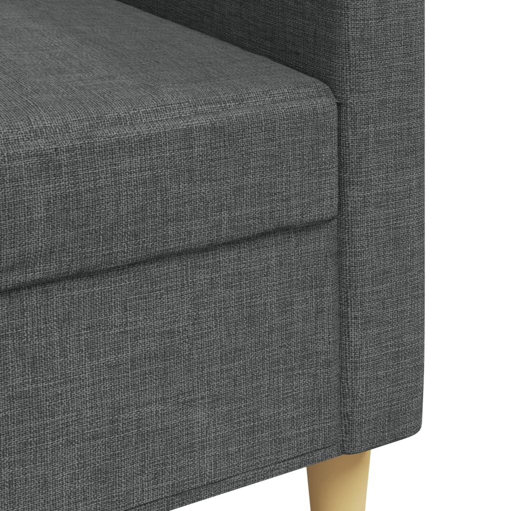 Canapé à 3 places Gris foncé 210 cm Tissu