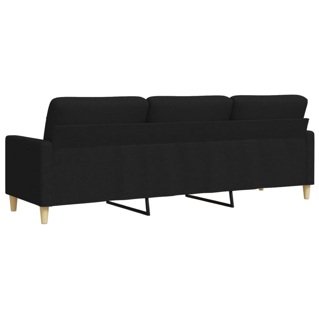 Canapé à 3 places Noir 210 cm Tissu