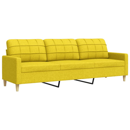 Canapé à 3 places Jaune clair 210 cm Tissu