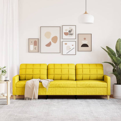 Canapé à 3 places Jaune clair 210 cm Tissu