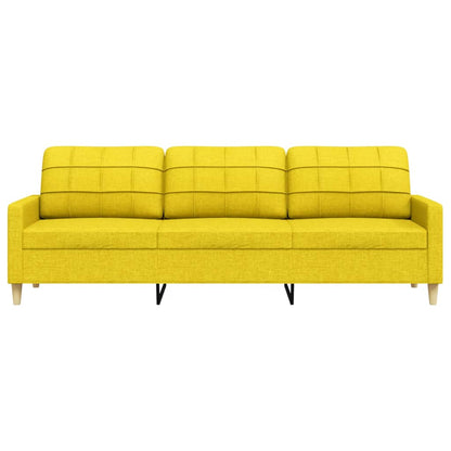 Canapé à 3 places Jaune clair 210 cm Tissu