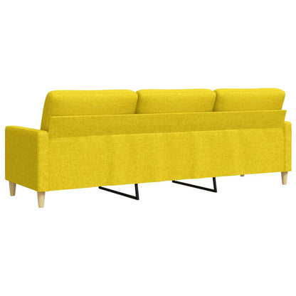 Canapé à 3 places Jaune clair 210 cm Tissu