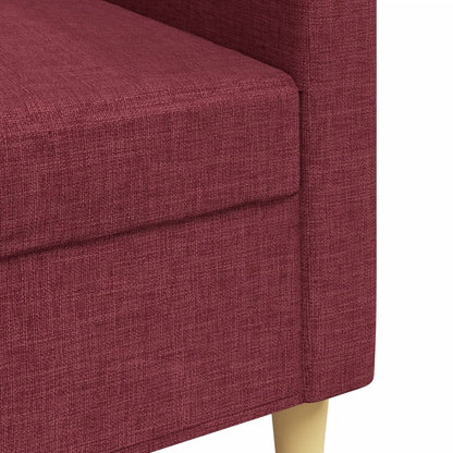 Canapé à 3 places Rouge bordeaux 210 cm Tissu