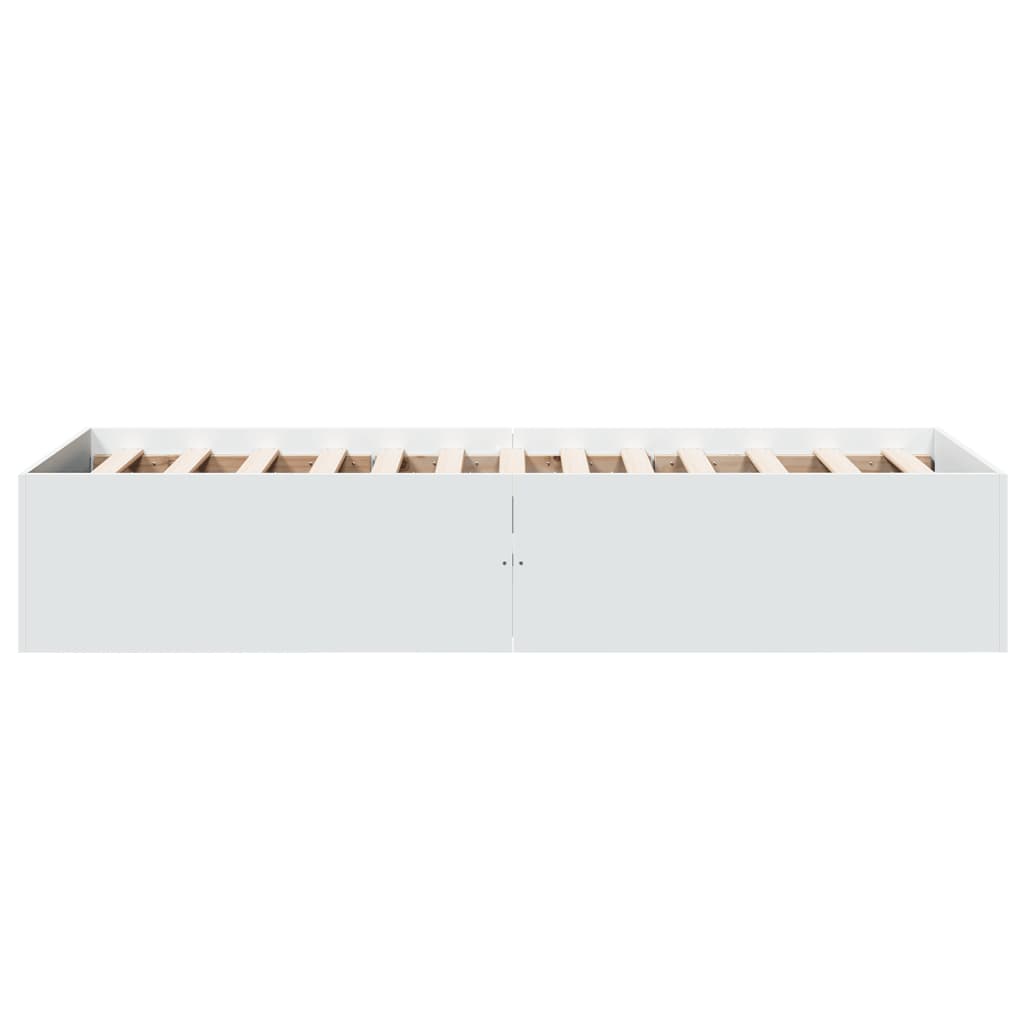 Cadre de lit sans matelas blanc 75x190 cm bois d'ingénierie