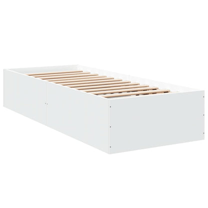 Cadre de lit sans matelas blanc 75x190 cm bois d'ingénierie