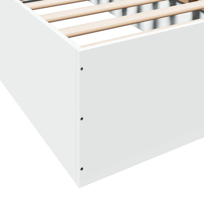 Cadre de lit sans matelas blanc 75x190 cm bois d'ingénierie