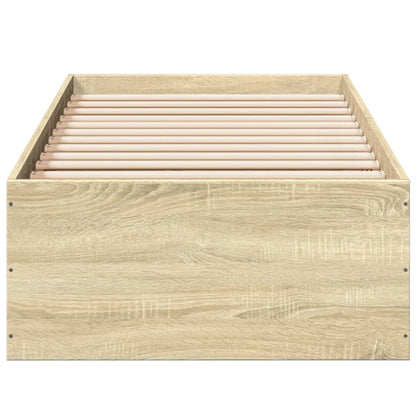 Cadre de lit sans matelas chêne sonoma 75x190 cm