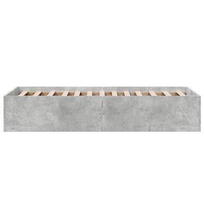 Cadre de lit sans matelas gris béton 75x190 cm