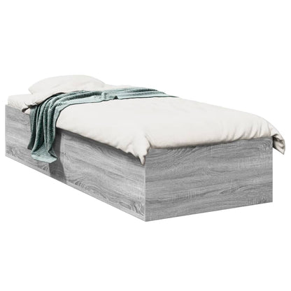 Cadre de lit sans matelas sonoma gris 75x190 cm