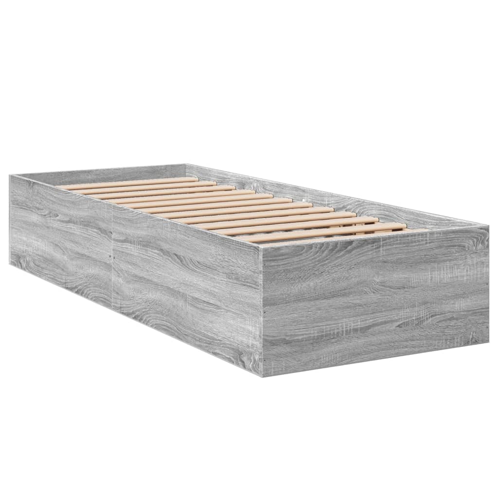 Cadre de lit sans matelas sonoma gris 75x190 cm