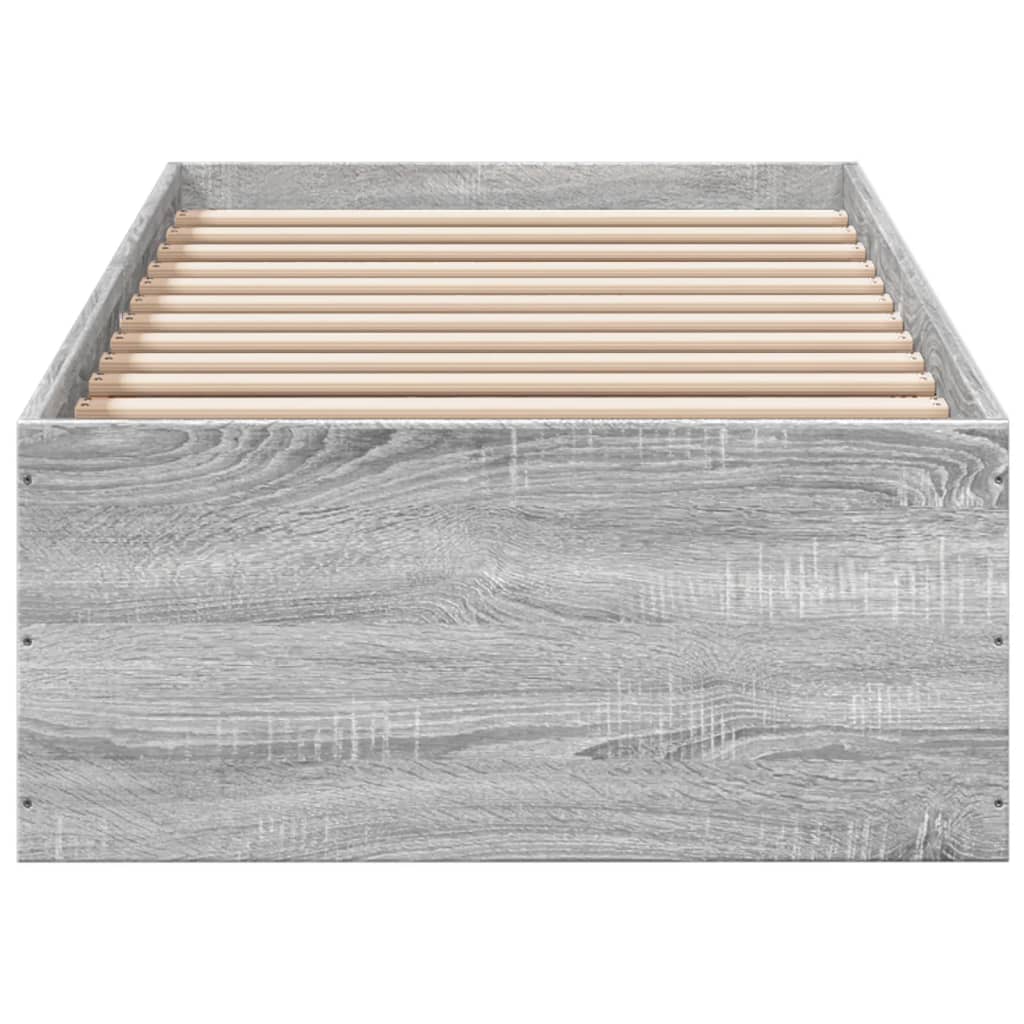 Cadre de lit sans matelas sonoma gris 75x190 cm