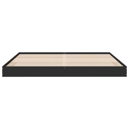 Cadre de lit sans matelas noir 200x200 cm bois d'ingénierie