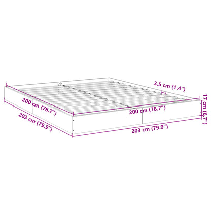 Cadre de lit sans matelas noir 200x200 cm bois d'ingénierie