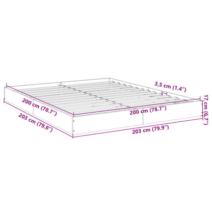 Cadre de lit sans matelas chêne sonoma 200x200 cm