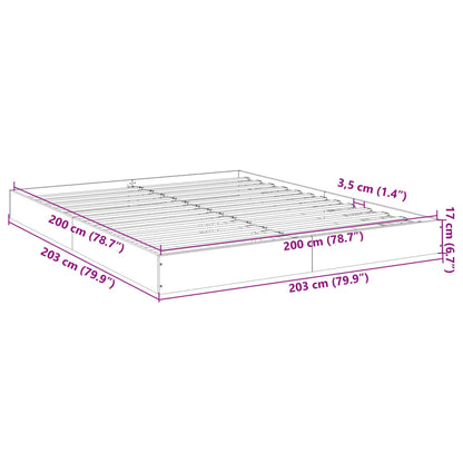 Cadre de lit sans matelas chêne fumé 200x200 cm bois ingénierie