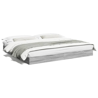 Cadre de lit sans matelas sonoma gris 200x200 cm