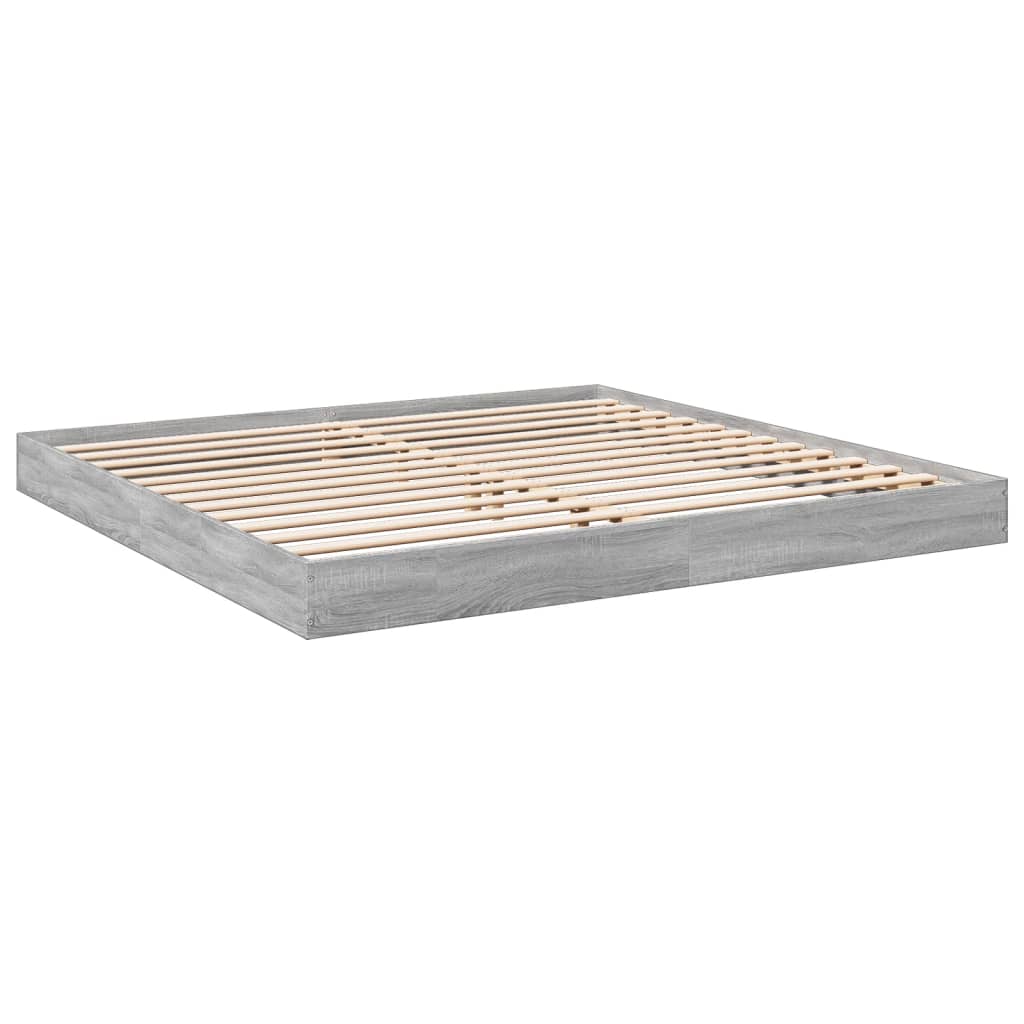 Cadre de lit sans matelas sonoma gris 200x200 cm