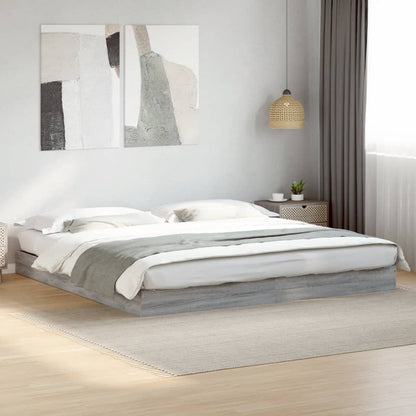 Cadre de lit sans matelas sonoma gris 200x200 cm