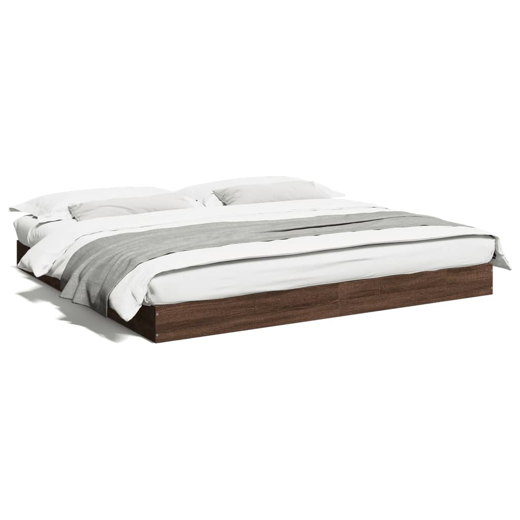 Cadre de lit sans matelas chêne marron 200x200 cm