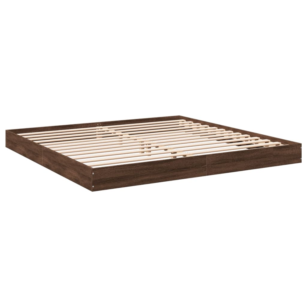 Cadre de lit sans matelas chêne marron 200x200 cm