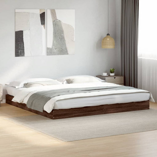 Cadre de lit sans matelas chêne marron 200x200 cm