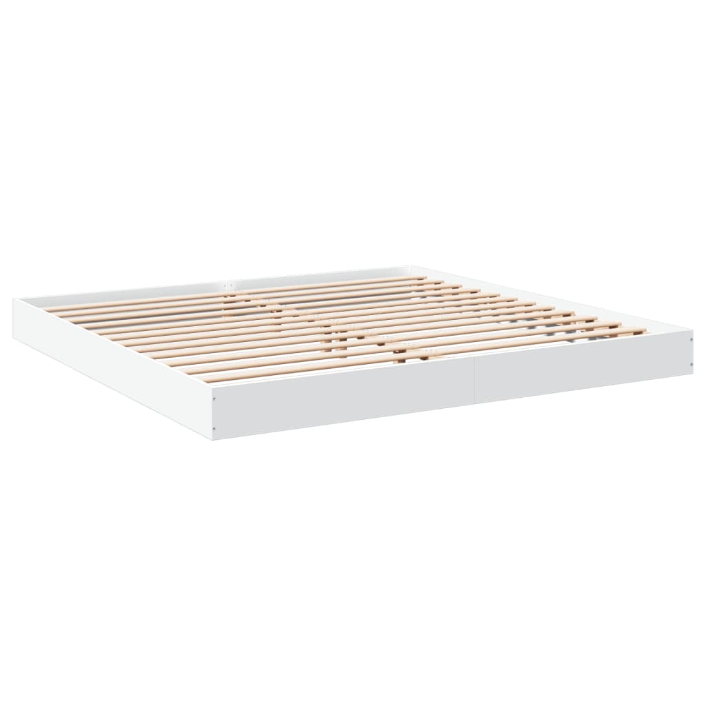 Cadre de lit sans matelas blanc 180x200 cm bois d'ingénierie