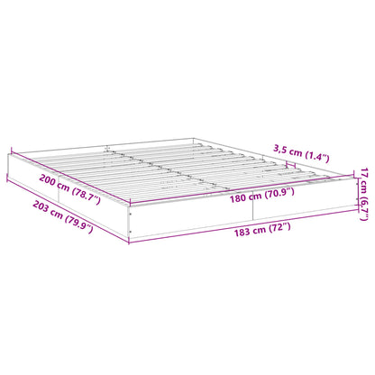 Cadre de lit sans matelas blanc 180x200 cm bois d'ingénierie