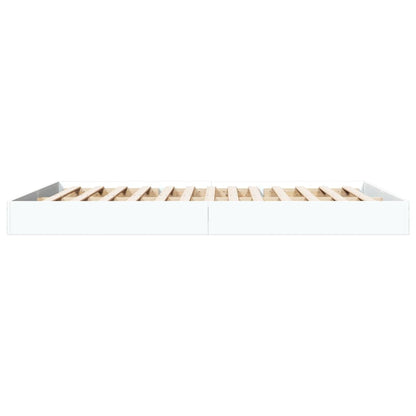 Cadre de lit sans matelas blanc 160x200 cm bois d'ingénierie