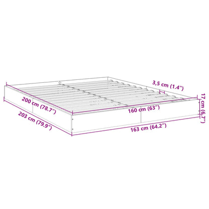 Cadre de lit sans matelas blanc 160x200 cm bois d'ingénierie