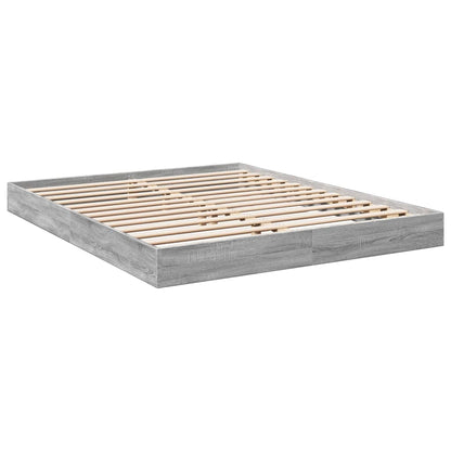 Cadre de lit sans matelas sonoma gris 160x200cm bois ingénierie