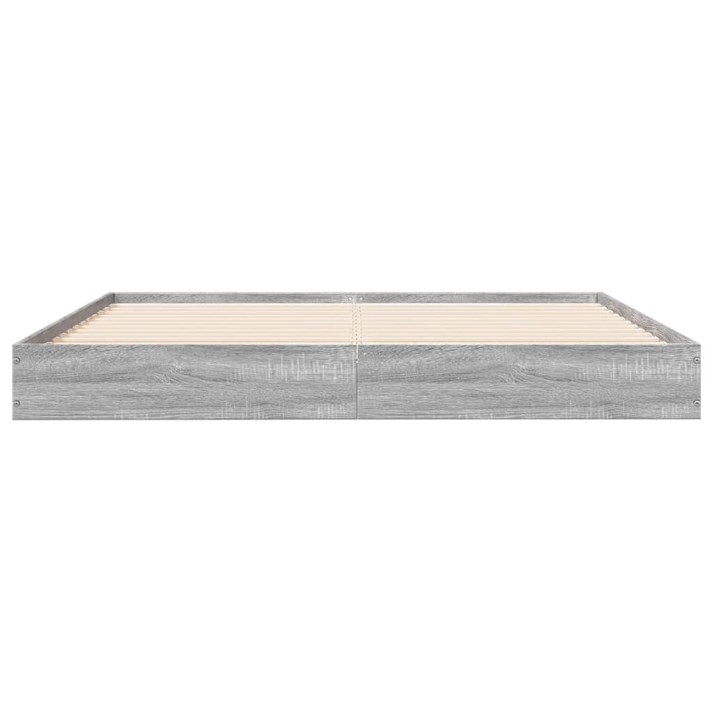 Cadre de lit sans matelas sonoma gris 160x200cm bois ingénierie