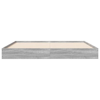 Cadre de lit sans matelas sonoma gris 160x200cm bois ingénierie