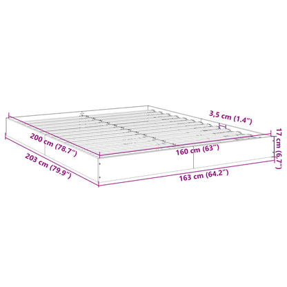 Cadre de lit sans matelas sonoma gris 160x200cm bois ingénierie