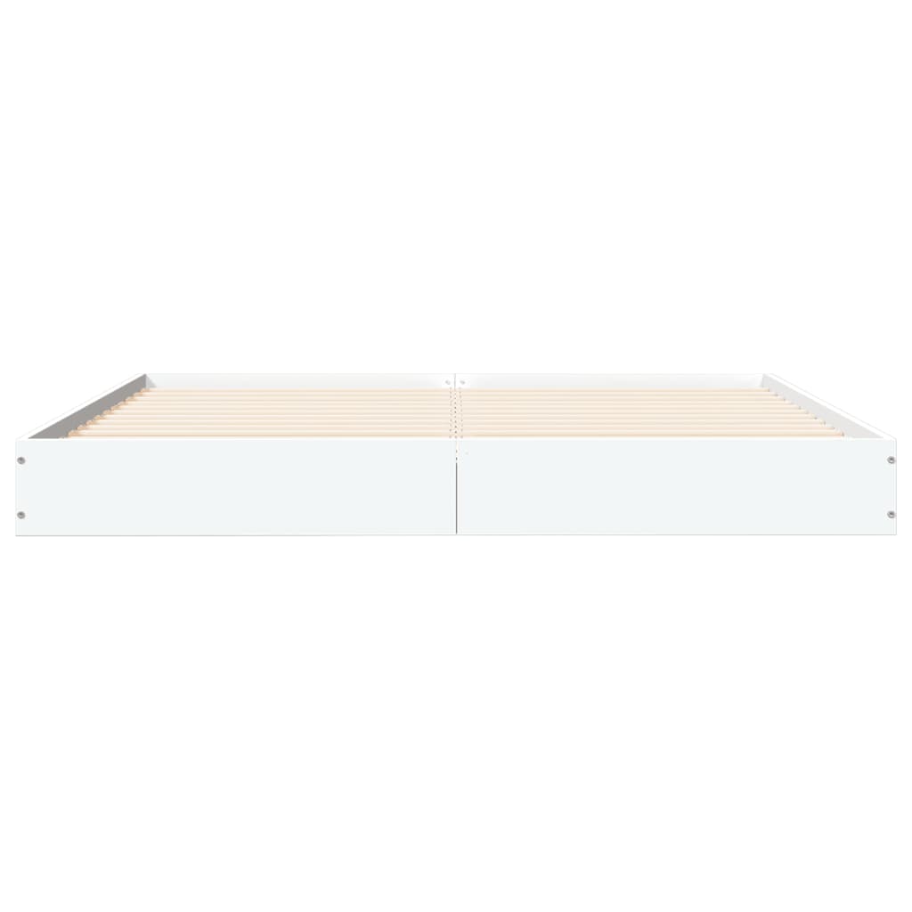 Cadre de lit sans matelas blanc 150x200 cm bois d'ingénierie