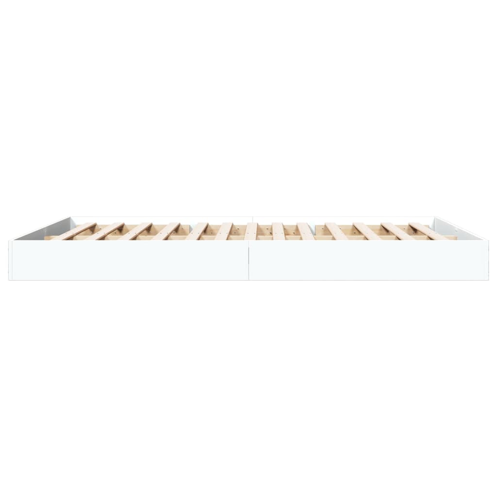 Cadre de lit sans matelas blanc 150x200 cm bois d'ingénierie