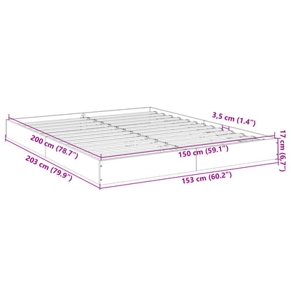 Cadre de lit sans matelas blanc 150x200 cm bois d'ingénierie