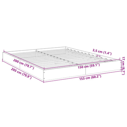 Cadre de lit sans matelas noir 150x200 cm bois d'ingénierie