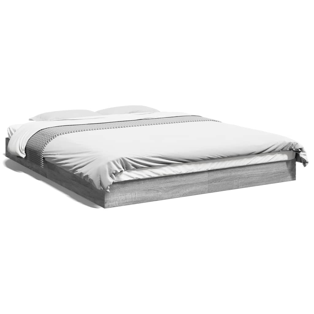 Cadre de lit sans matelas sonoma gris 150x200 cm