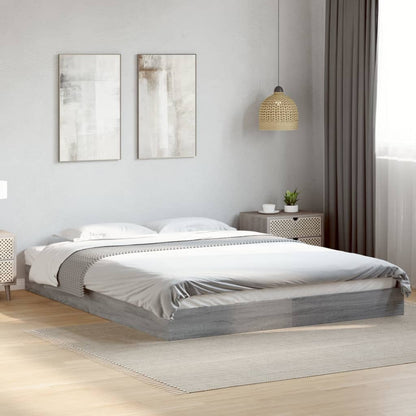 Cadre de lit sans matelas sonoma gris 150x200 cm